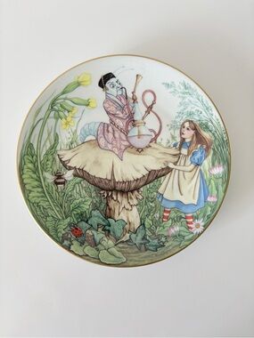 Limoges Alice In Wonderland Plate Sandy Nightingale Alice and the Caterpillar